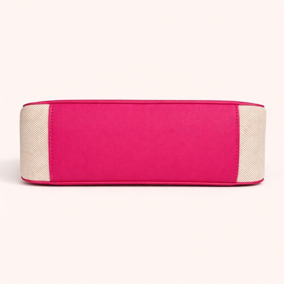 Tommy Hilfiger NWT Pink Trim Canvas Crossbody Bag Logo Purse - Picture 6 of 8